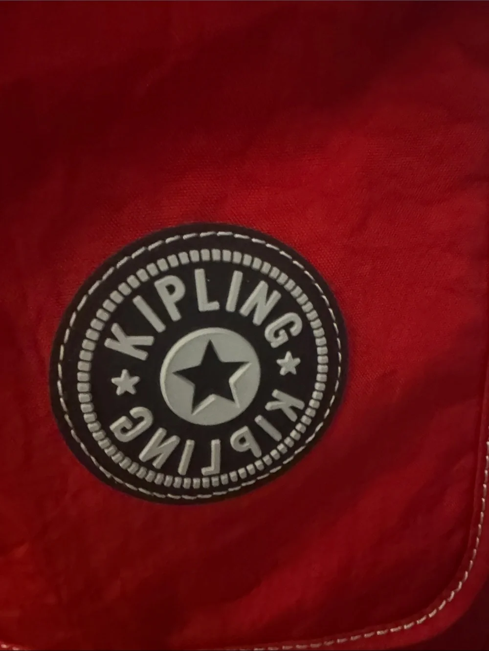 Kipling Bright Red Crossbody Messenger Bag with Black Strap